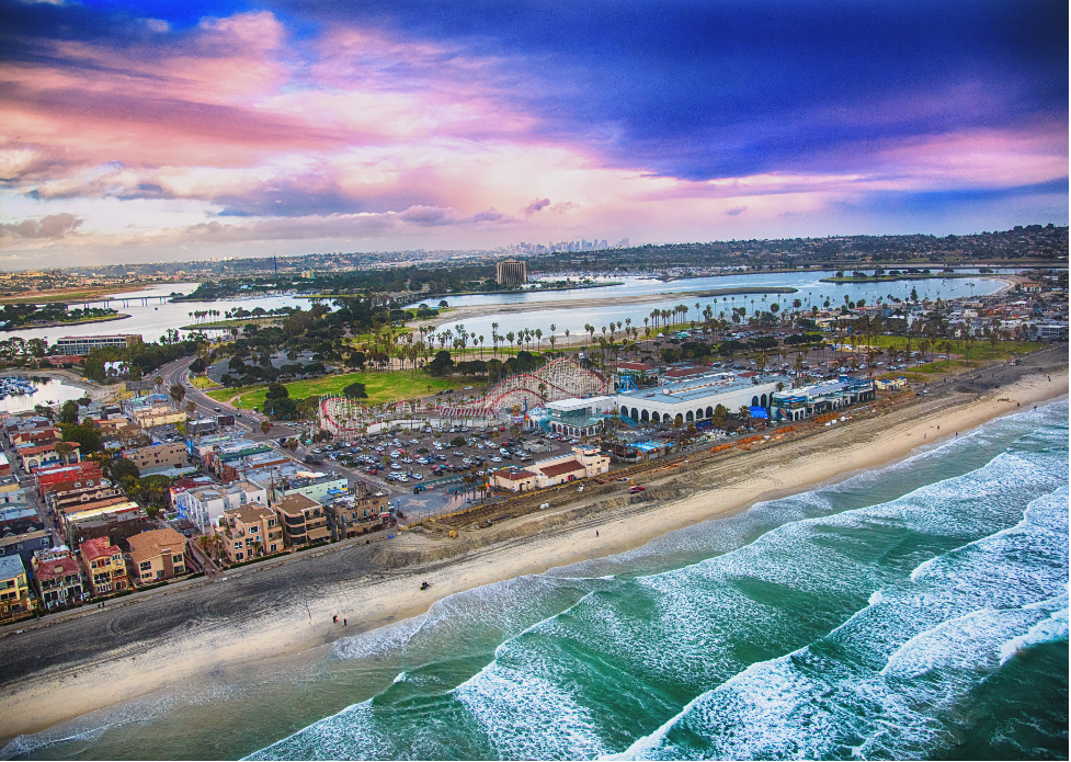 Aerial View of Beach in San Diego